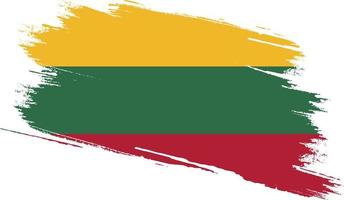 Lithuania flag with grunge texture vector