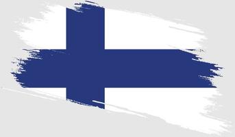 bandera finlandesa con textura grunge vector