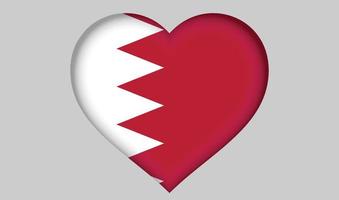 Bahrain flag heart vector