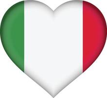 corazón de la bandera de Italia vector