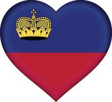 Liechtenstein flag heart vector