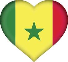 Senegal flag heart vector