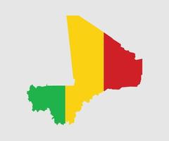 Map and flag of Mali vector