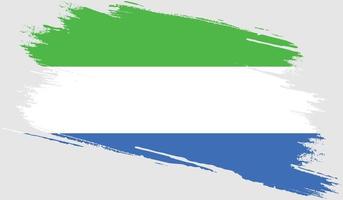 Sierra Leone flag with grunge texture vector