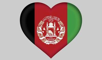 Afghanistan flag heart vector