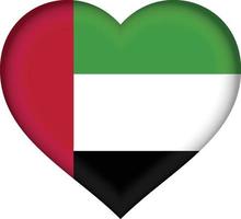 United ,Arab, Emirates flag heart vector