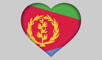 Eritrea flag heart vector