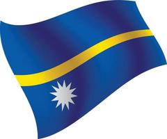Nauru flag waving isolated vector illustration