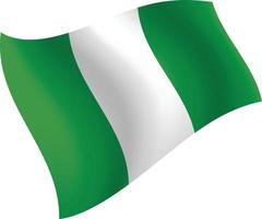 bandera de nigeria ondeando ilustración vectorial aislada vector