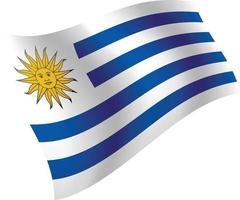 Uruguay flag waving isolated vector illustration