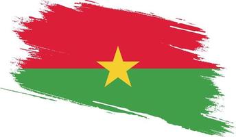 bandera de burkina faso con textura grunge vector