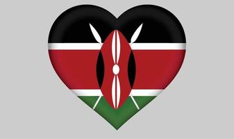 Kenya flag heart vector