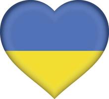 Ukraine flag heart vector