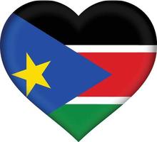 corazón de la bandera de sudán del sur vector