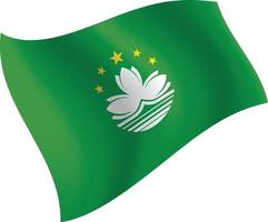 Macau flag waving isolated vector illustration