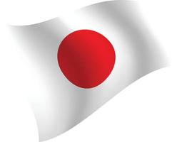 bandera de japón ondeando ilustración vectorial aislada vector