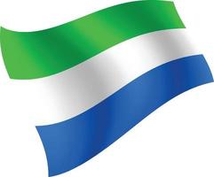 bandera de sierra leona ondeando ilustración vectorial aislada vector