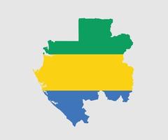 Map and flag of Gabon vector