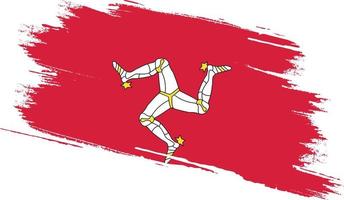 Isle of Man flag with grunge texture vector