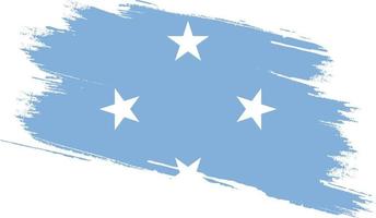Micronesia flag with grunge texture vector