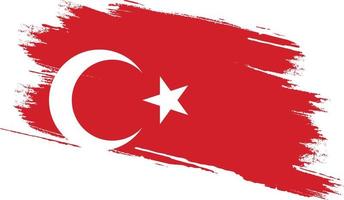 bandera de turquía con textura grunge vector