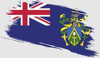 bandera de pitcairn con textura grunge vector