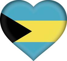 Bahamas flag heart vector