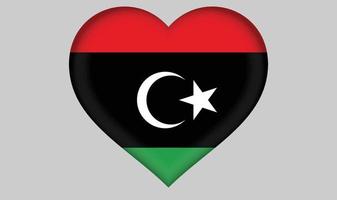 Libya flag heart vector