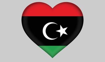 Libya flag heart vector