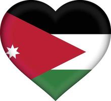 Jordan flag heart vector