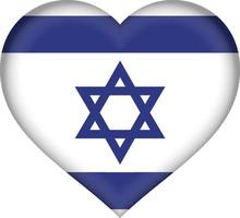 corazón de la bandera de israel vector