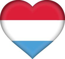 Luxembourg flag heart vector