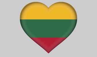 Lithuania flag heart vector