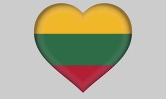 Lithuania flag heart vector