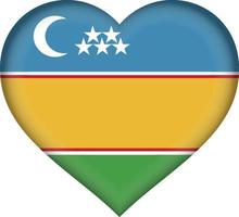 karakalpakstan flag heart vector