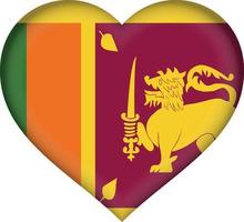 Sri Lanka flag heart vector
