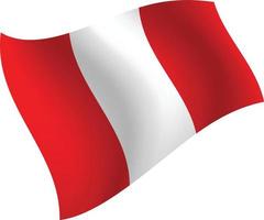 Peru flag waving isolated vector illustration