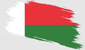 Madagascar flag with grunge texture vector