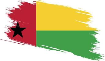 bandera de guinea bissau con textura grunge vector