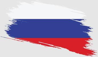 Russia flag with grunge texture vector