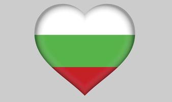 corazón de la bandera de bulgaria vector