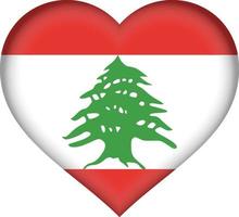 Lebanon flag heart vector