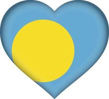 Palau flag heart vector