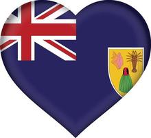 turks and caicos islands flag heart vector