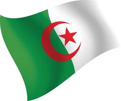 bandera de argelia ondeando ilustración vectorial aislada vector