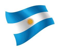 Argentina flag waving isolated vector illustration