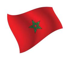 Morocco flag waving isolated vector illustration