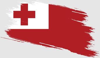 Tonga flag with grunge texture vector