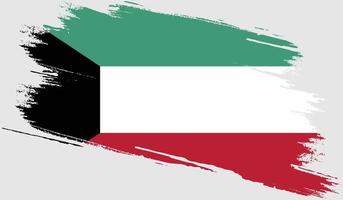 Kuwait flag with grunge texture vector