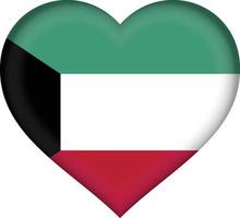 Kuwait flag heart vector